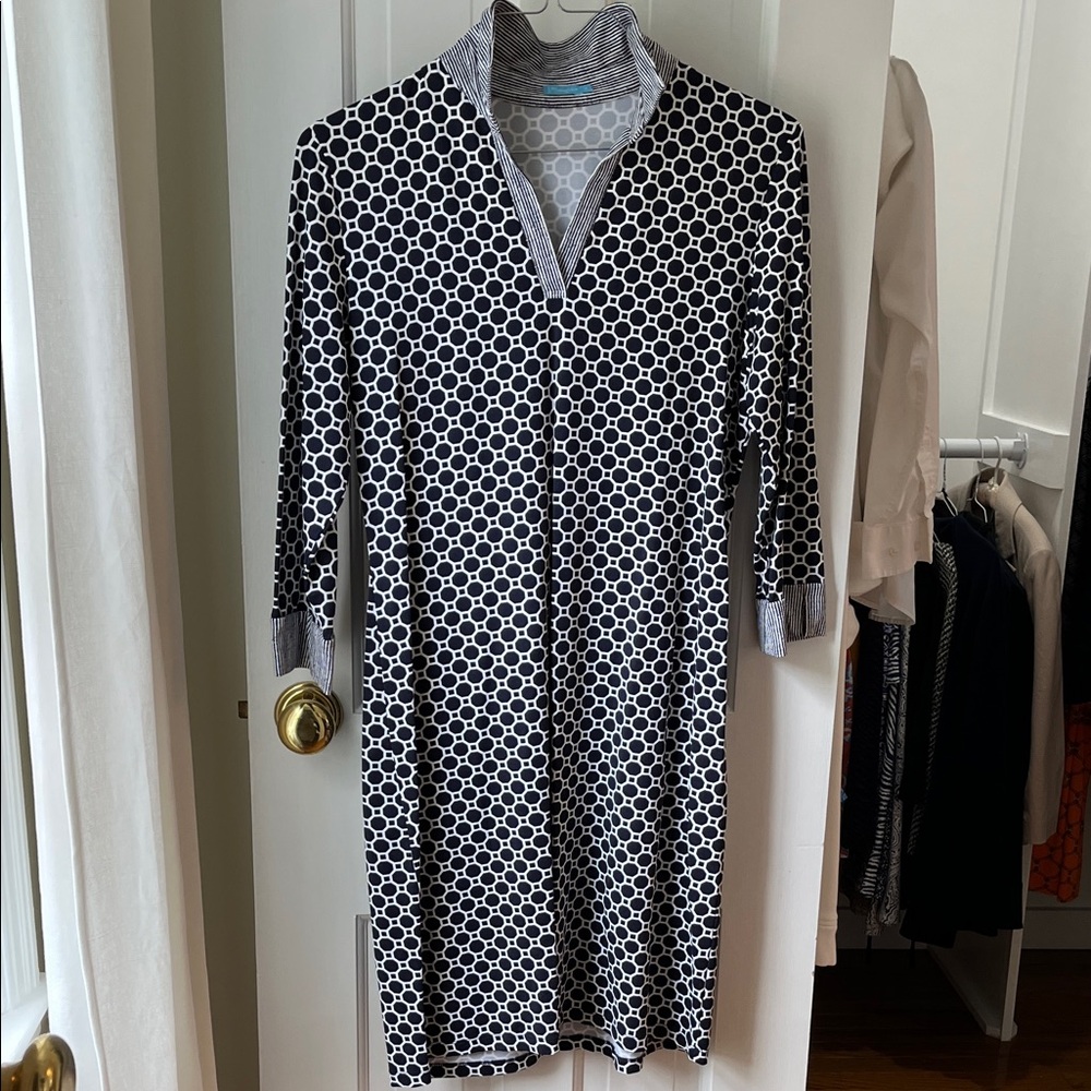 J. McLaughlin Black and White Long Sleeve Dress